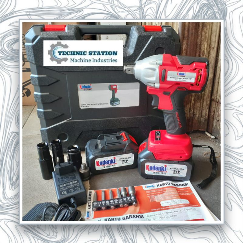 BRUSHLESS Impact Wrench Cordless KODENKI CIW101 Baterai Charger