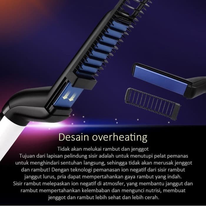 BAROKAH GAMIS ELECTRIC MAGIC COMB SISIR RAMBUT JENGGOT ELEKTRIK STYLER PRIA MASKULIN