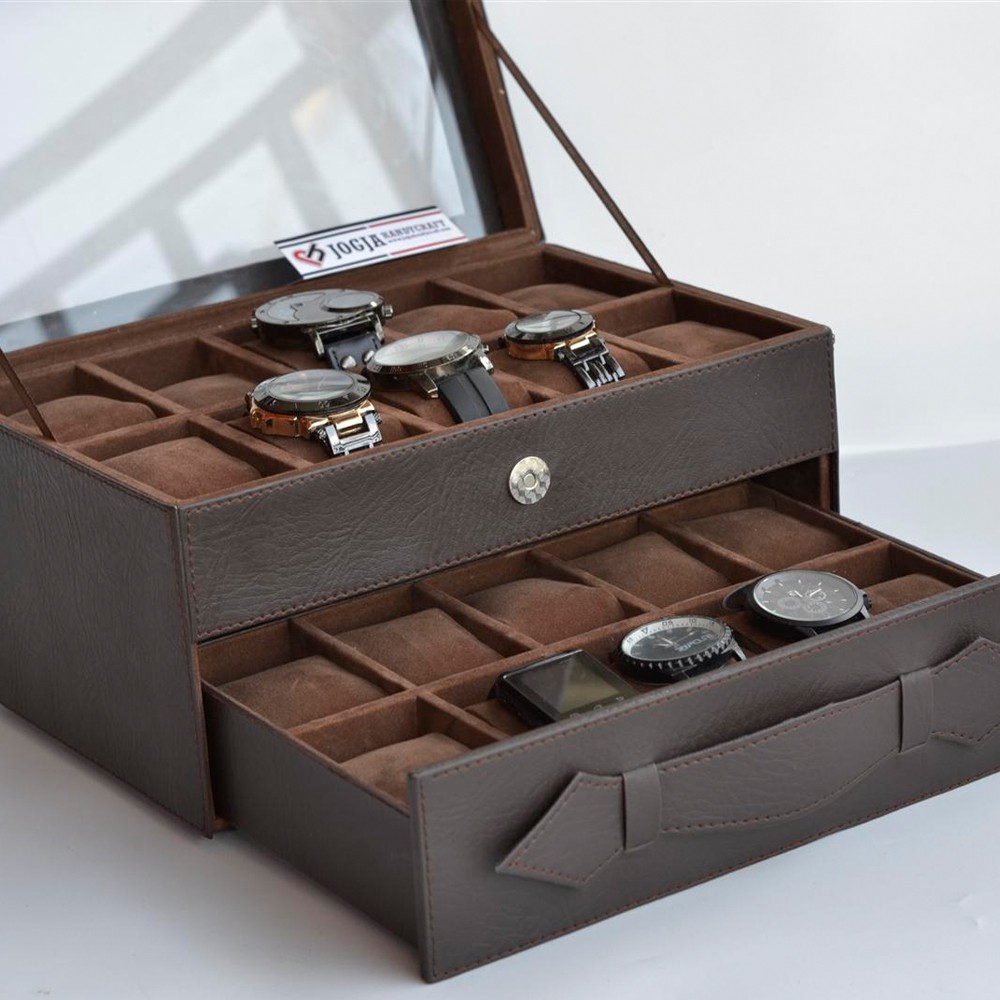 Full Brown Watch Box For 20 Sport Watches / Kotak Tempat Jam Tangan isi 20 Besar