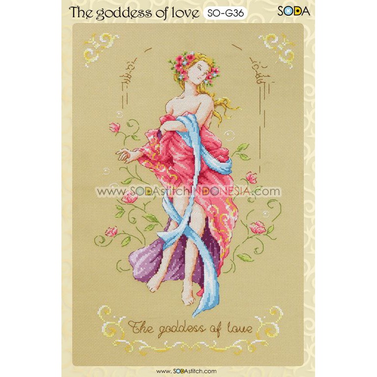 Paket DIY Craft Sulam Kristik Strimin Cross Stitch Sodastitch SO-G36 - The Goddess Of Love