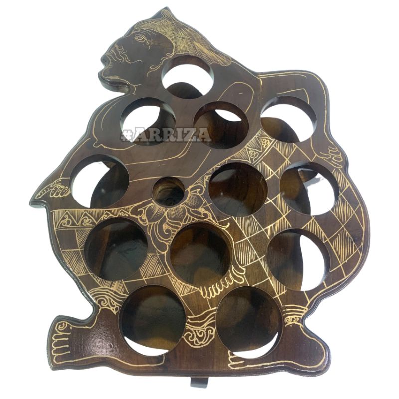 TEMPAT AQUA GELAS KAYU JATI MODEL SEMAR