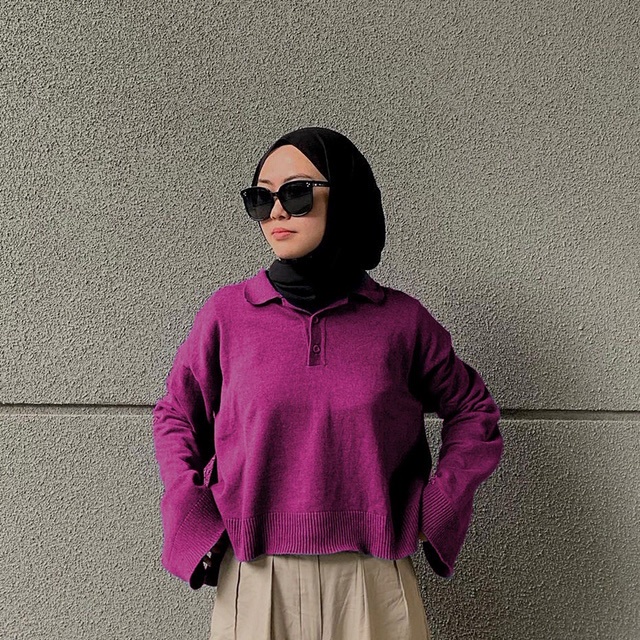 BEFAST - ZFS OOTD Wanita Sweater SAMY / RJT MAIRA KNIT SWEATER OVERSIZE / Sweater Kekiniaan Remaja / keluaran Terbaru / Fashion Wanita Casual / Sweater Bisa Di Pakai Wanita Hijab / Sweater Polos