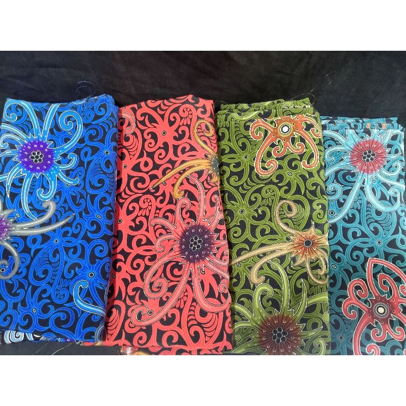 Kain Semi Sutra Motif Cumi Kalimantan METERAN