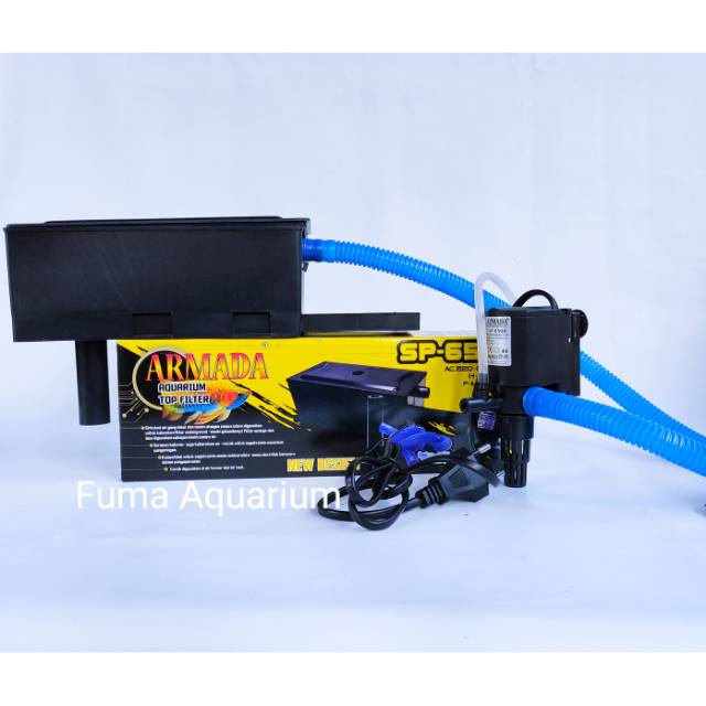 mesin filter box aquarium ARMADA 650A, SP - 650A Kuning - Filter atas Box Komplit full set lengkap