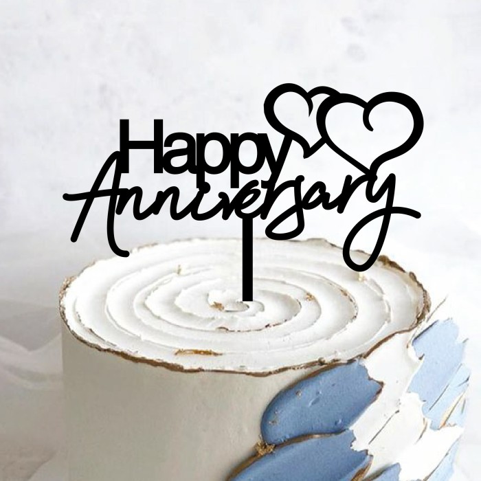 Cake Topper Happy Anniversary Hiasan Kue Tart Caketopper Anniv Akrilik Tancapan Kue Acrylic