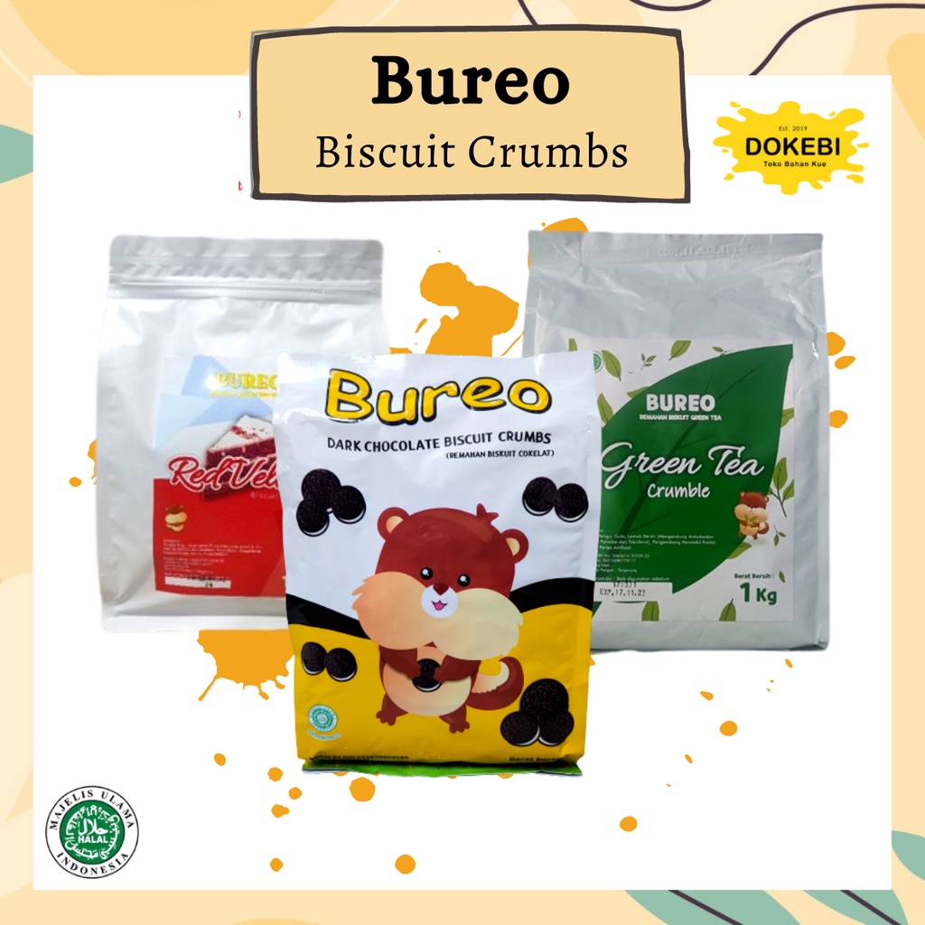 Bureo Crumble 1 Kg [Kasar dan Halus] /REMUKAN BISKUIT /TOPPING CAKE/TOPPING ROTI/TOPPING MINUMAN / C