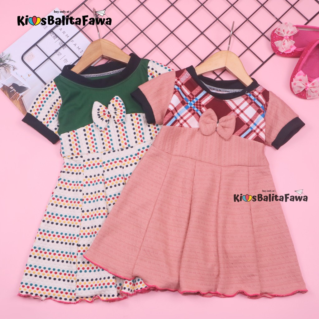Dress Kelly uk Bayi - 6 Tahun / Dres Pesta Anak Cewek Murah Baju Balita Perempuan Harian Gaun Import