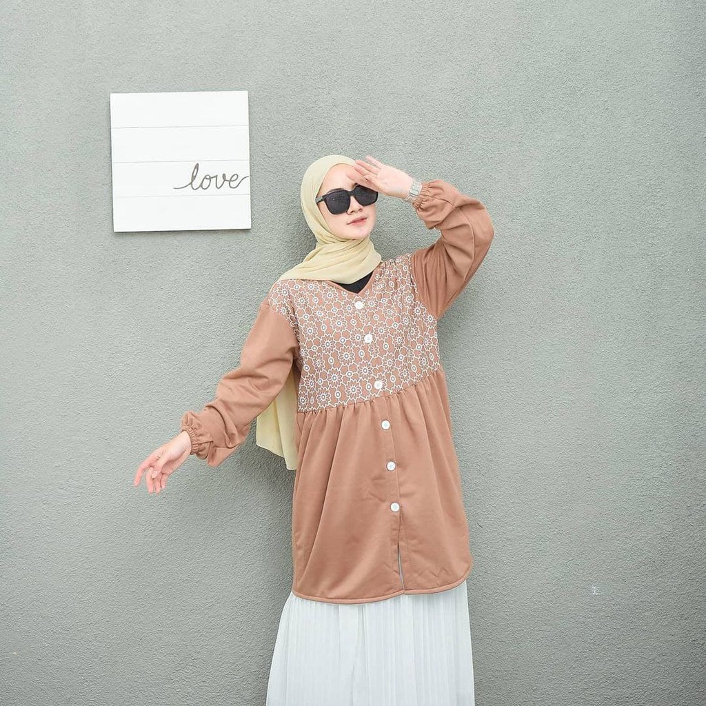 Nara Grosir - Aisyah Long Outer | Fashion Terkini | Sweater Termurah