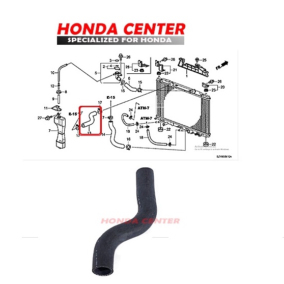 Selang slang hose air radiator atas honda freed 2010 2011 2012 2013 2014 2015 19501-RK8