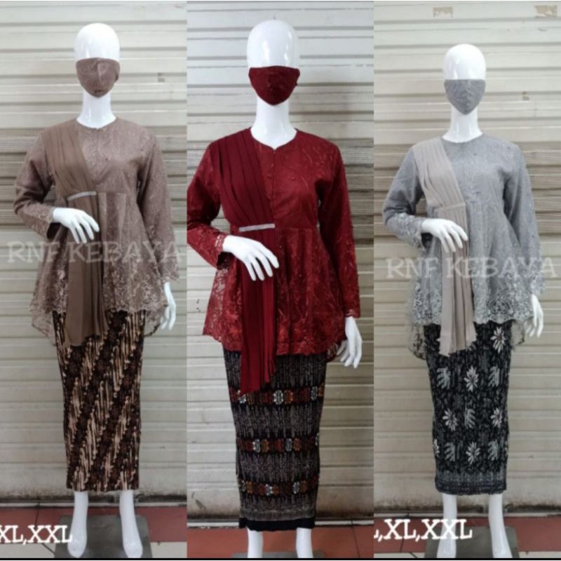 SETELAN KEBAYA BUSUI SELENDANG - KEBAYA MODERN KEKINIAN  - BAJU KEBAYA - PAKAIAN WANITA