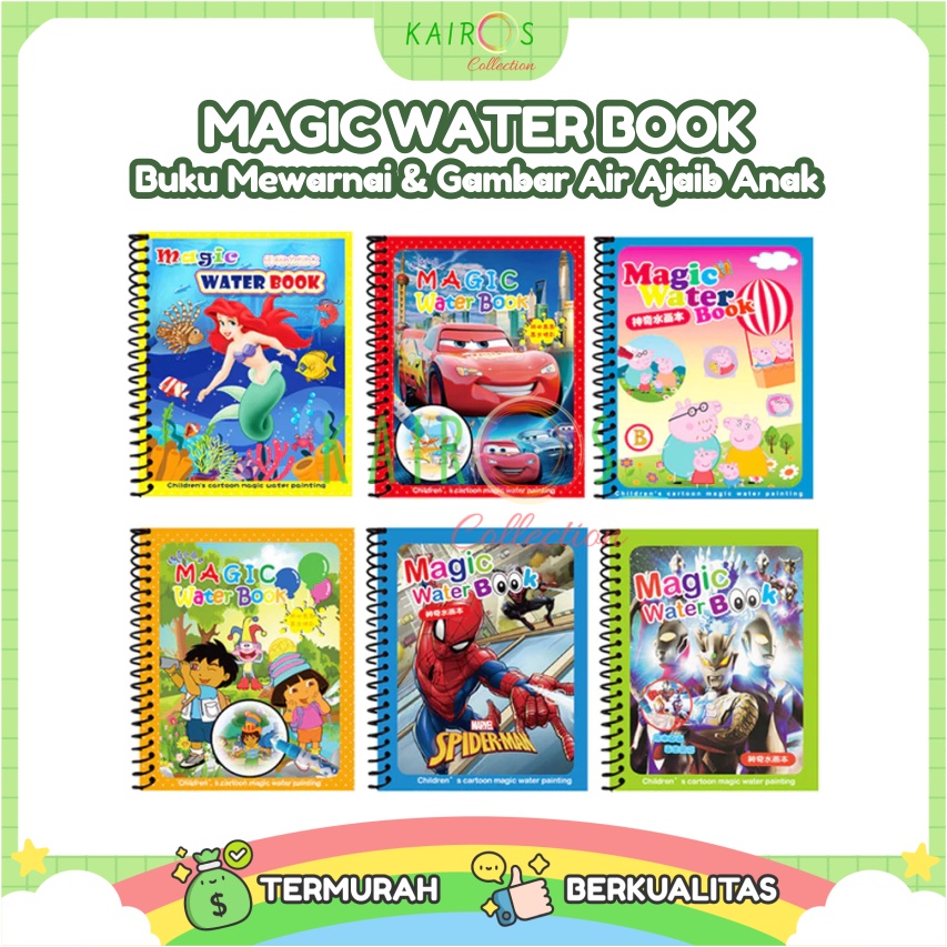 Magic Water Book Pulpen Tinta Air Buku Gambar Air Ajaib Anak Buku Warna Anak