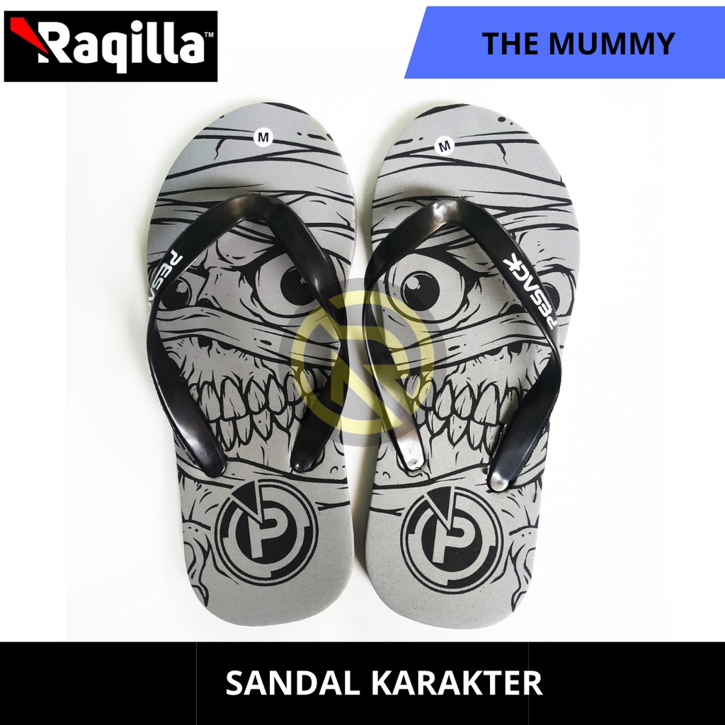 Sandal Jepit pria unik / Sandal Pria / Sandal Motif The Mummy terbaru