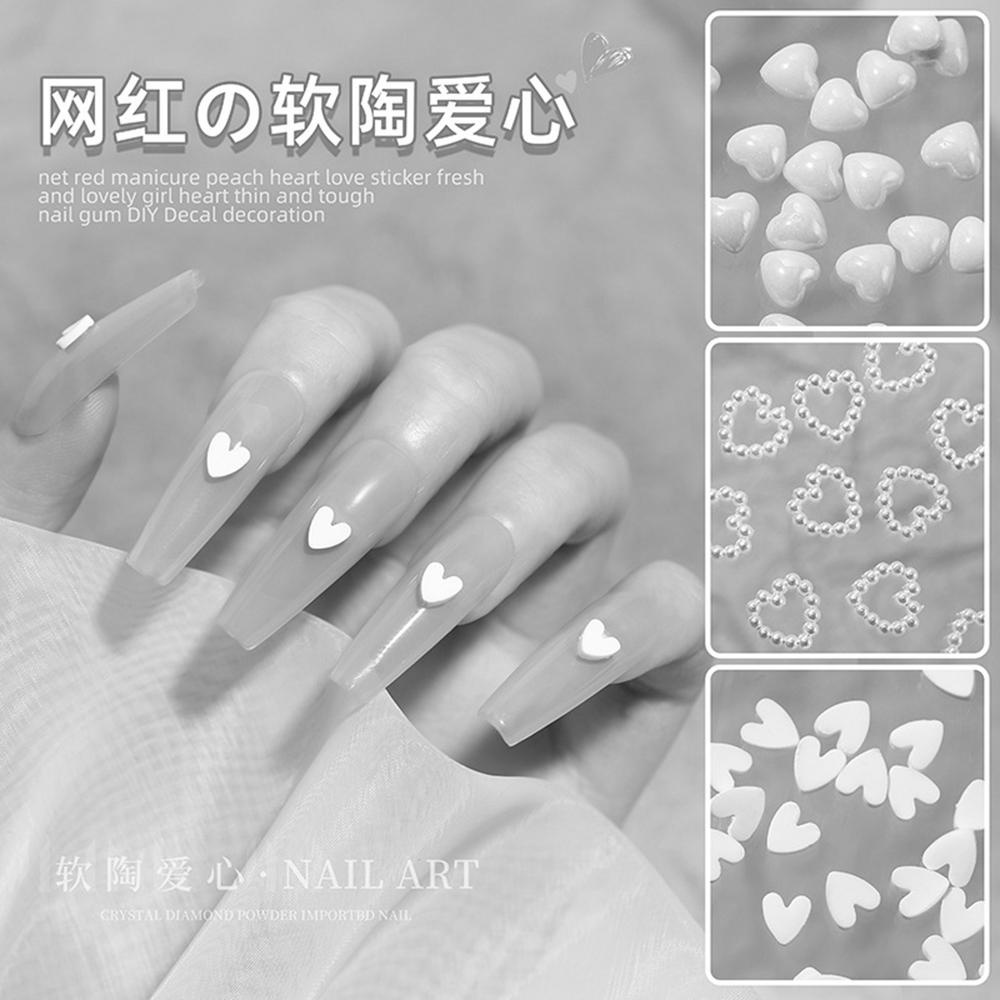 Agustina Dekorasi Nail Art 3D Banyak Gaya Clay Lembut Manikur Mutiara Putih