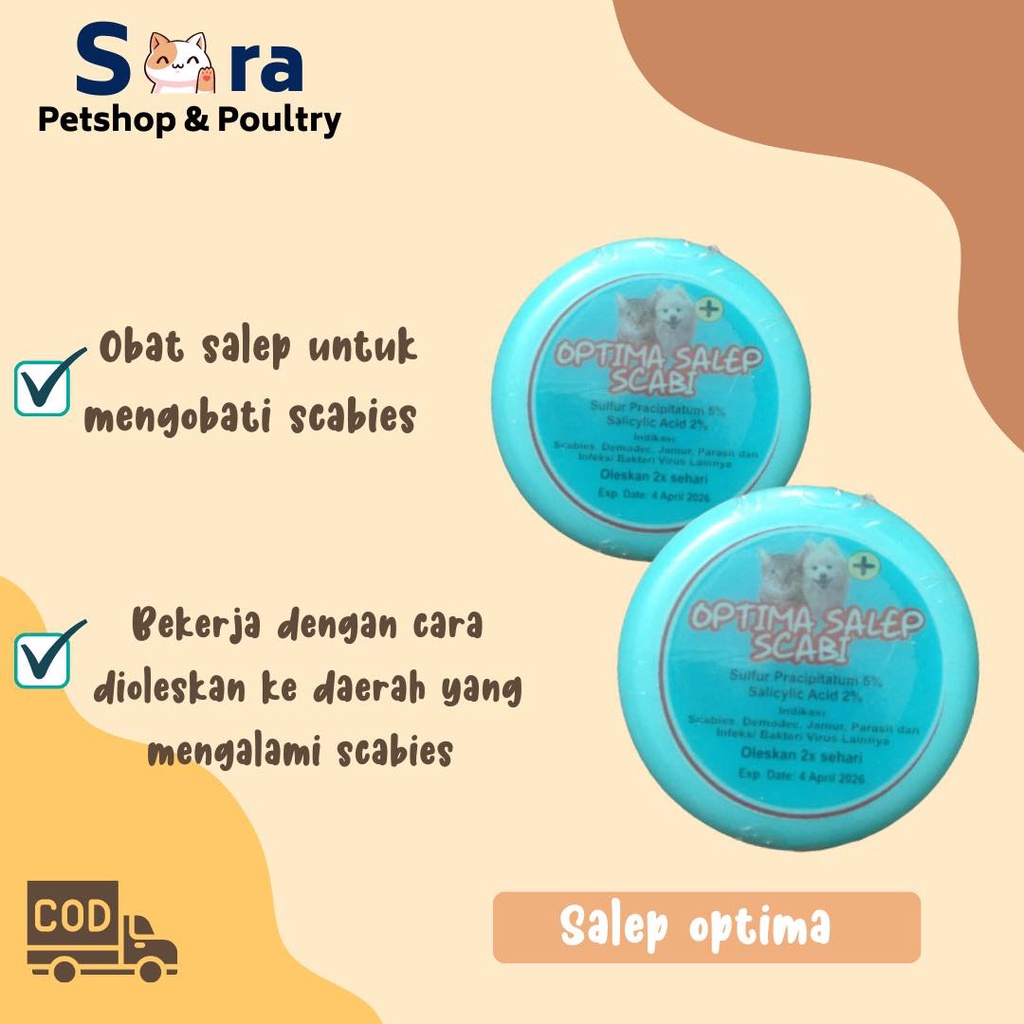 SALEP SCABIES OPTIMA / OBAT SCABIES UNTUK KUCING ANJING ANABUL / SALEP SCABIES AMPUH
