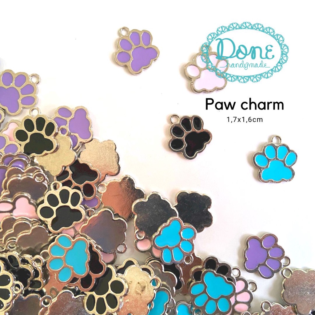 Enamel charm paw print claw charm enamel jejak kaki dog paw dog lover liontin charm bandul