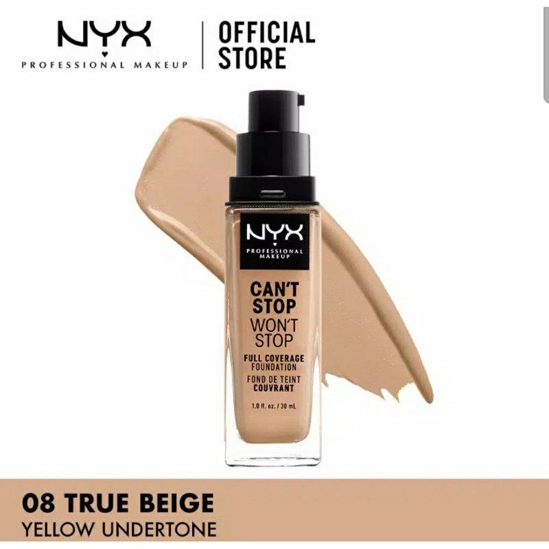 NYX Professional Makeup Can't Stop Won't Stop Liquid Matte Foundation (Waterproof, Tahan 24 Jam)