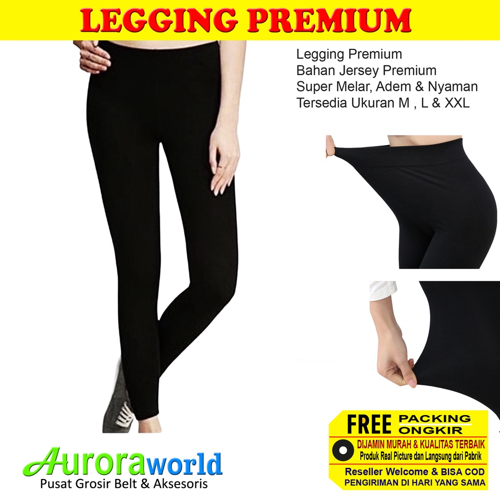 AURORAWORLD  LEGGING SHAPEWEAR | LEGGING POLOS PREMIUM | CELANA LEGGING WANITA TEBAL | Bahan Jersey Premium Lebih Adem , Stretch bisa COD