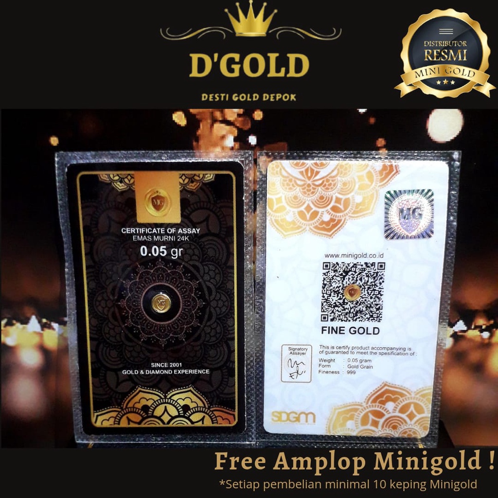 MINIGOLD 0,05 Gram Logam Mulia Emas 24 Karat / EMAS MINI GOLD