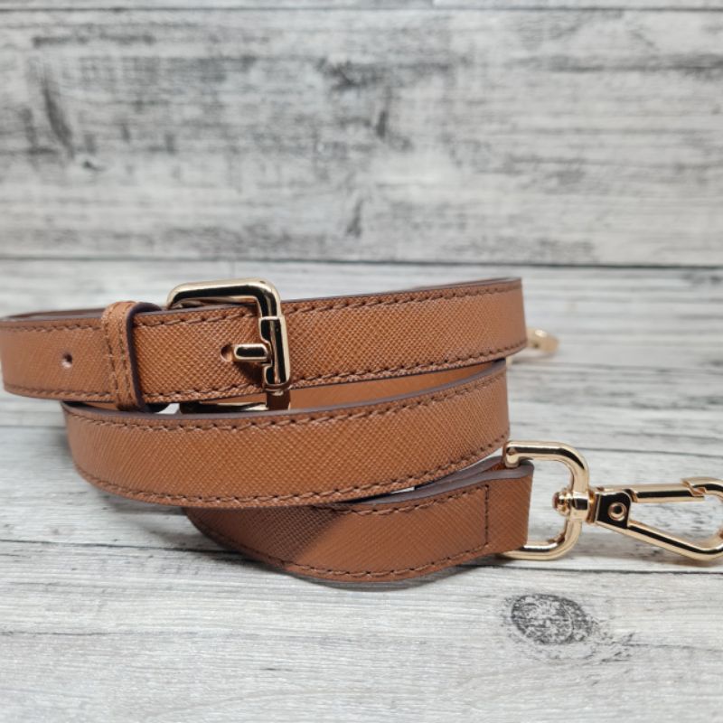 Abel 1.8cm Slim Adjustable saffiano leather bag strap