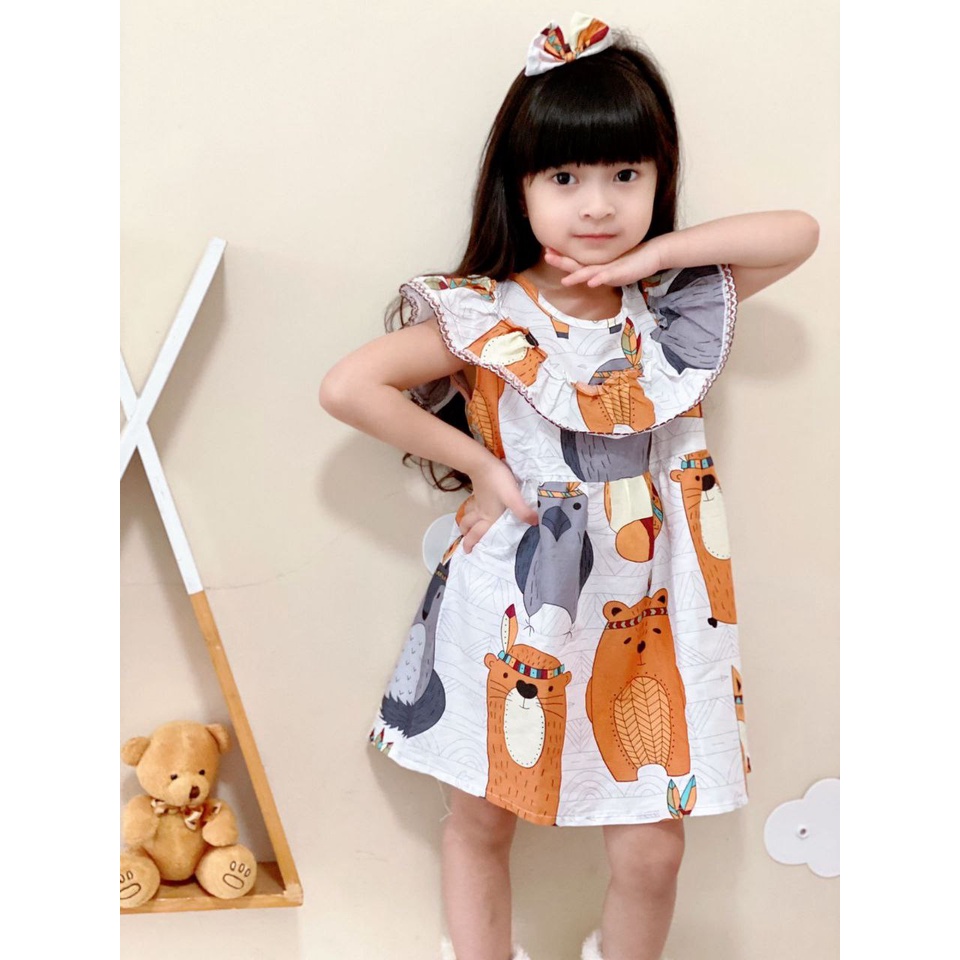 DRESS ANAK PEREMPUAN KATUN ALEA FREE BANDANA 1-5 TAHUN