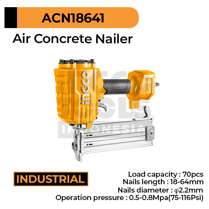 Mesin Paku Tembak Tembok Beton 18-64 mm INGCO ACN18641 Staple Gun Air Concrete Nailer  Alat Paku Sta