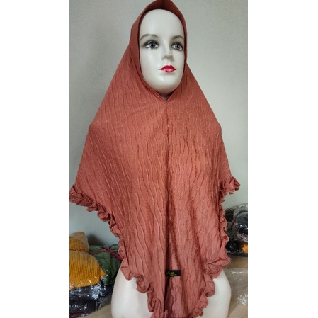 jilbab instan plisket/prisket gelombang gotik gesper