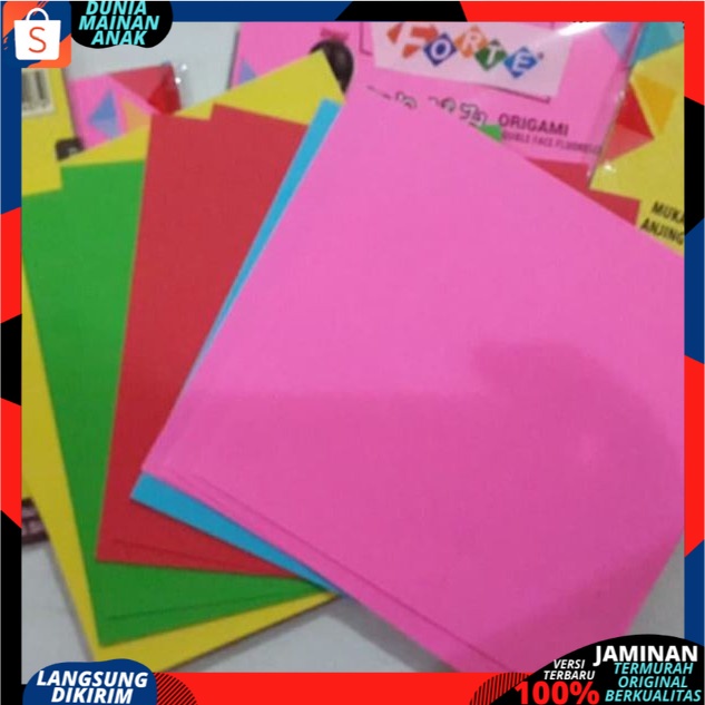 SATU PACK (ISI 25 LEMBAR ) ORIGAMI KERTAS LIPAT DUA SISI FORTE 16 X 16 DOUBLE FACE  Best Seller