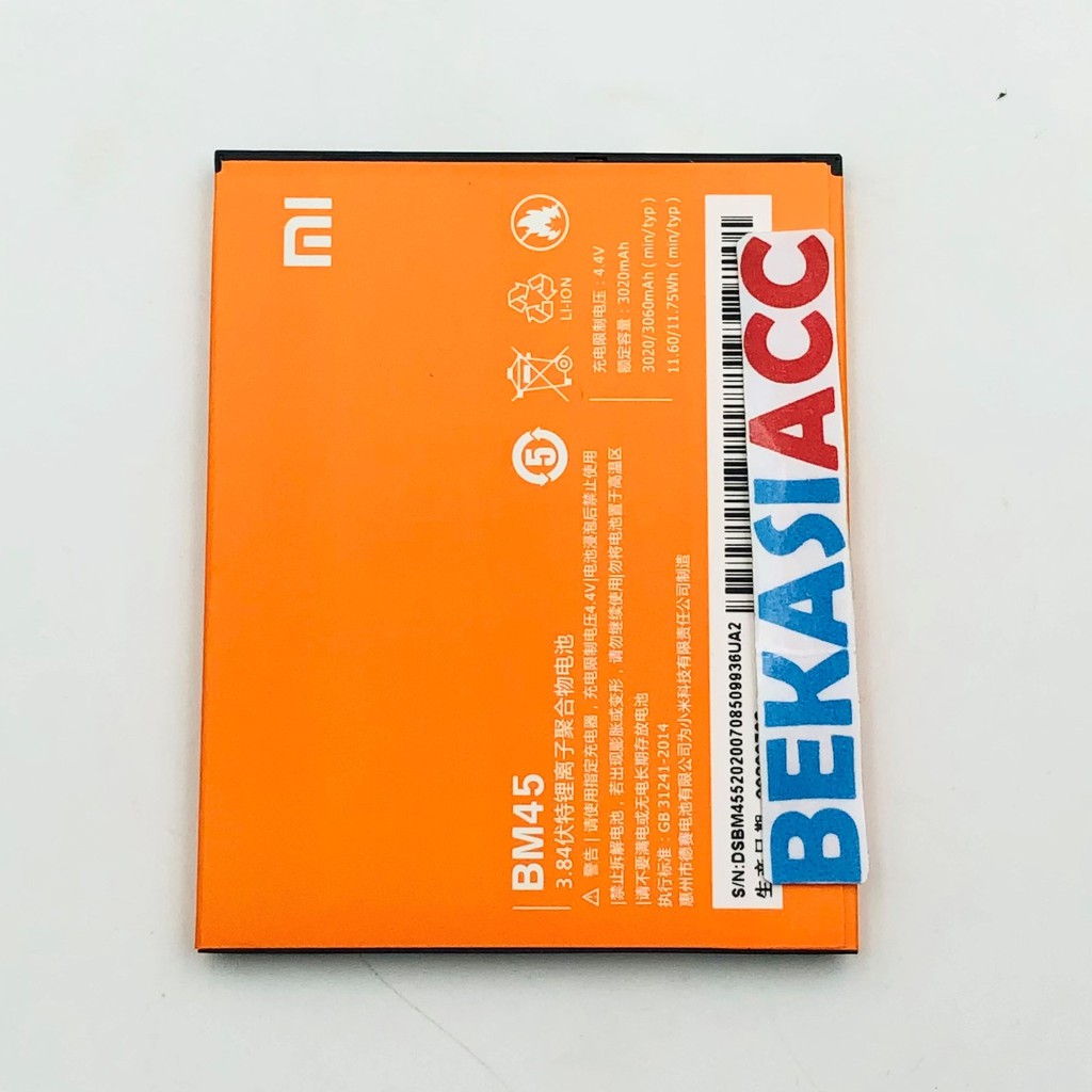 BATERAI XIAOMI REDMI NOTE 2 / BATERAI REDMI NOTE 2 / BATRE XIAOMI BM45 ORI