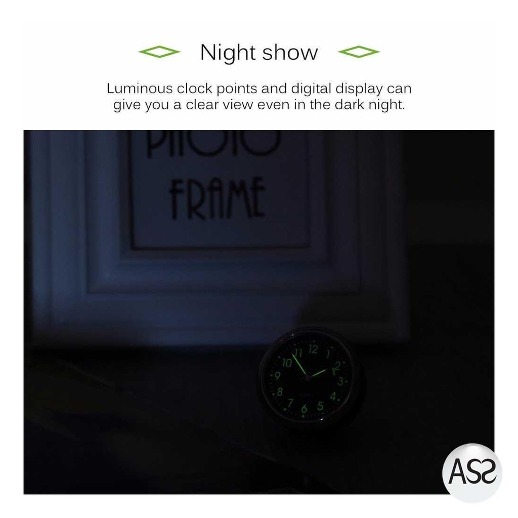 ASS Shop - Dekorasi Mobil Jam Mini Quartz Clock Luminous - K01