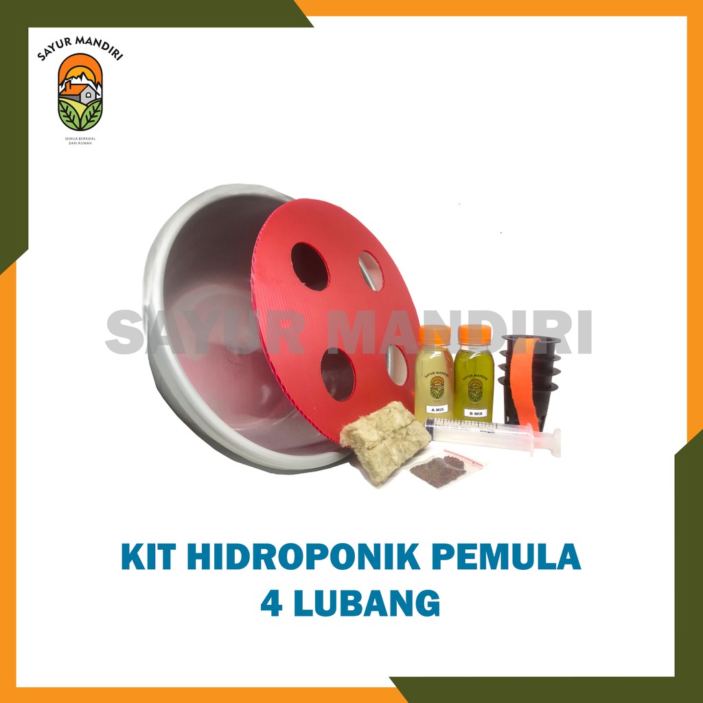 Kit Hidroponik Pemula 4 Lubang Murah