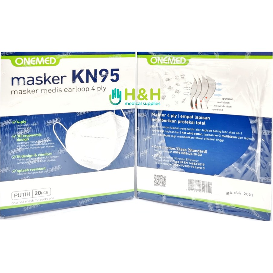 Masker Medis KN95 ONEMED 4ply / Masker KN95 ONEMED 4ply isi 20pcs