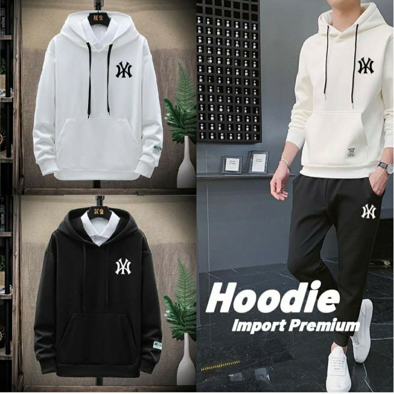 Sweater Cowok Cewek NY Hoodie Pria Wanita Ny Switer logo bordir-6