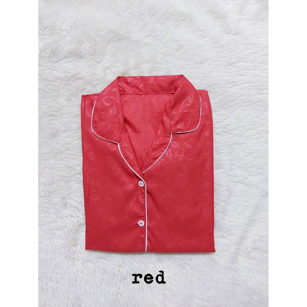 STELAN PIYAMA BAJU TIDUR PP JUMBO EMBOS DEWASA GOOD QUALITY LD 118 CM-RED/MERAH