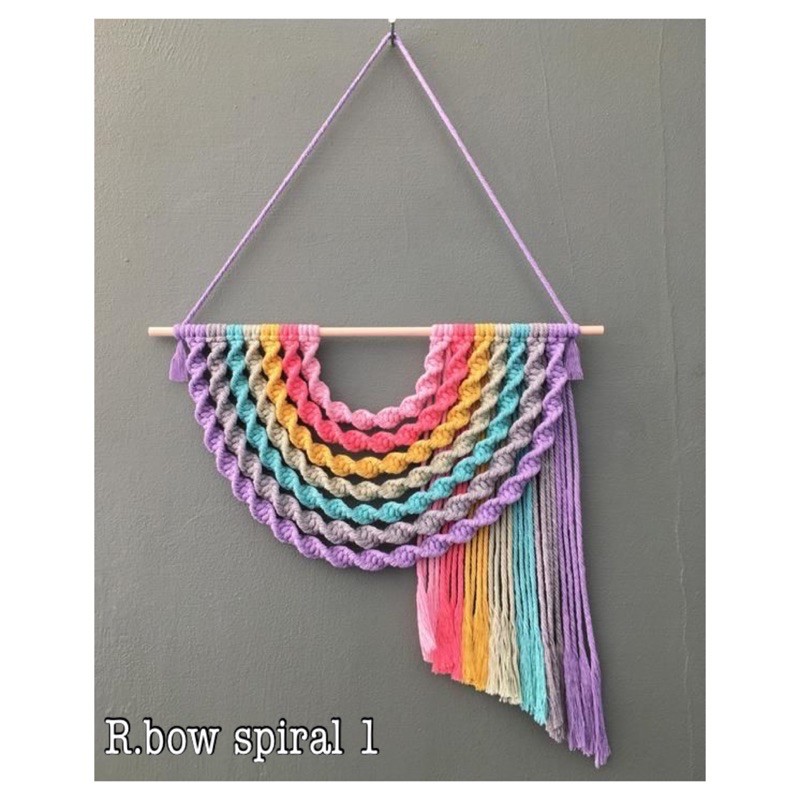 macrame rainbow hiasan dinding pintu kamar