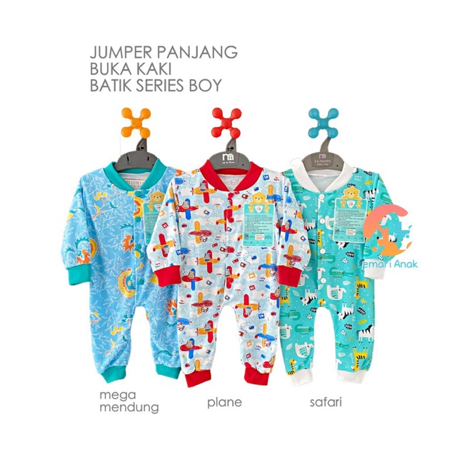 LIBBY Baju  Kodok  Buka Kaki Jumper Bayi  BATIK SERIES BOY 