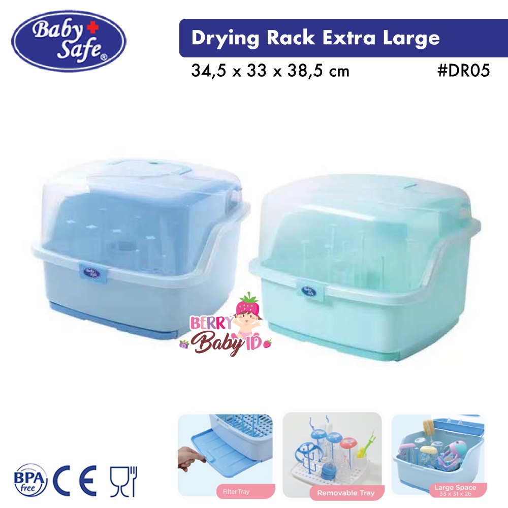 Baby Safe Drying Rack DR05 Extra Besar Rak Pengering Botol Bayi DR05 BBS091 Berry Mart