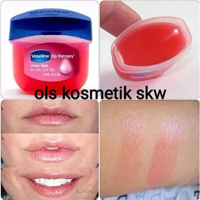 Lipbalm Vaseline Rosy lips/Vaseline Lips Therapy/Pelembab Bibir
