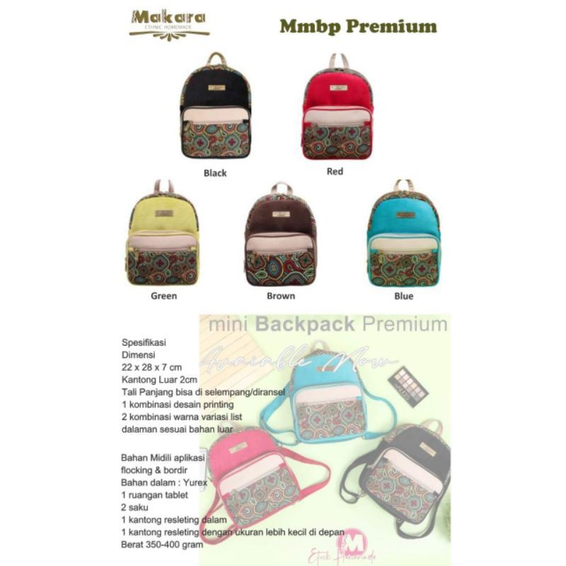 TAS RANSEL ETNIK mini backpack makara premium