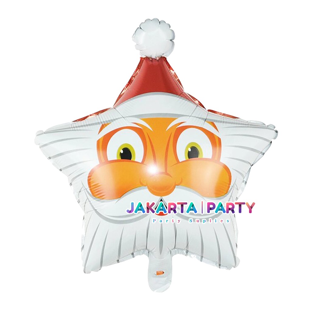 Balon Foil Natal / Balon Merry Christmas / Balon Foil Bintang Santa #1