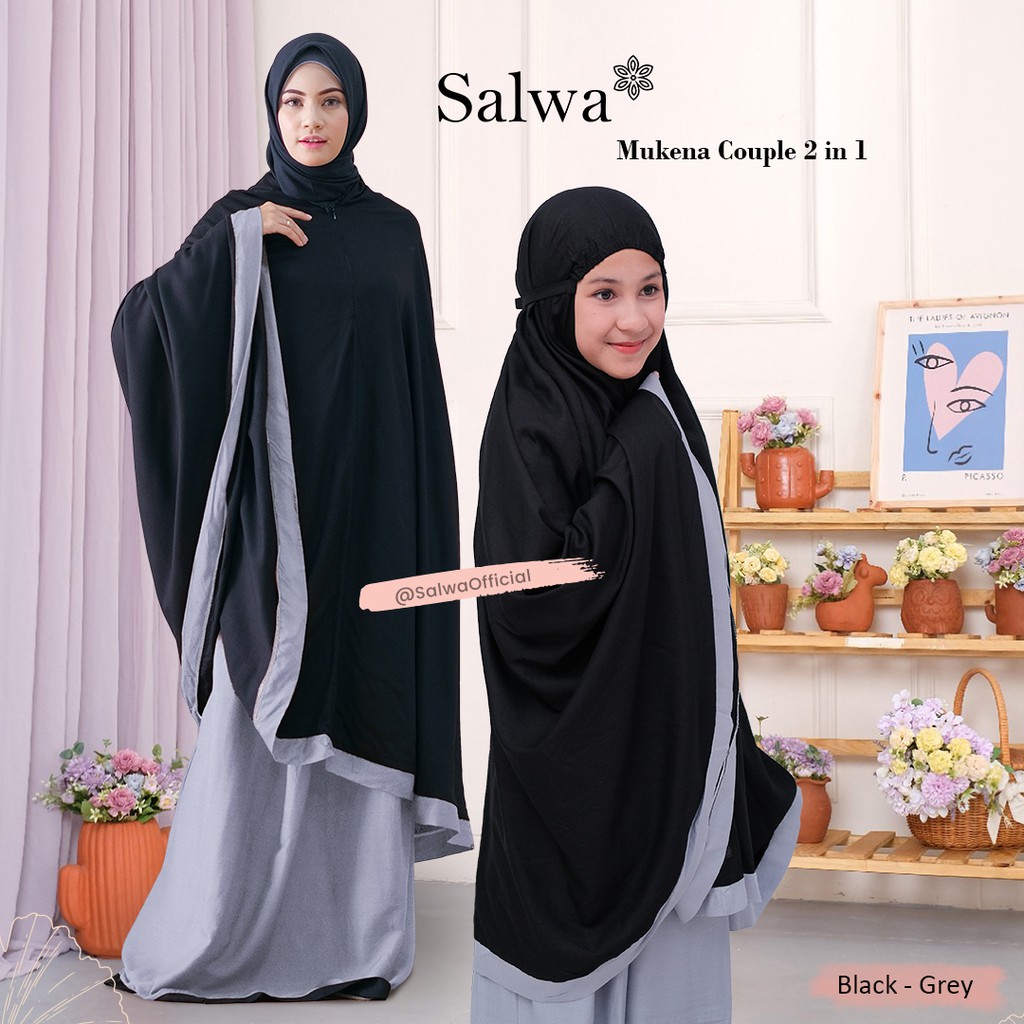 2in1 Mukena Salwa Polos Couple                                          ⠀                      Muken