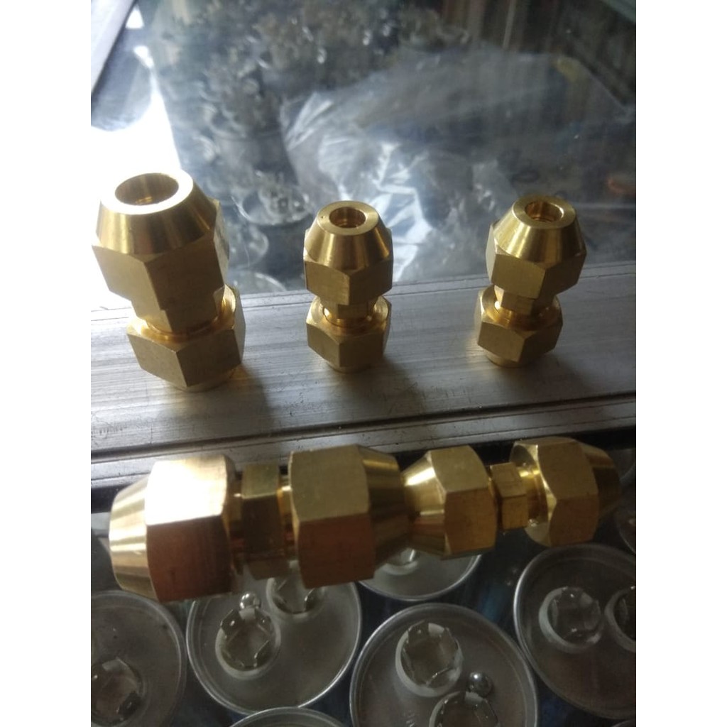 Double nepel AC 1/4 3/8 dan 1/2 Dobel nepel pipa ac 1 pk 2 pk