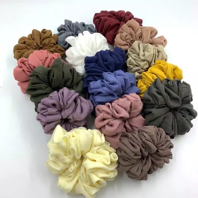 IKAT RAMBUT SCRUNCHIE PU LEATHER HAIR RUBBER BANDS SCRUNCHIE IKAT RAMBUT