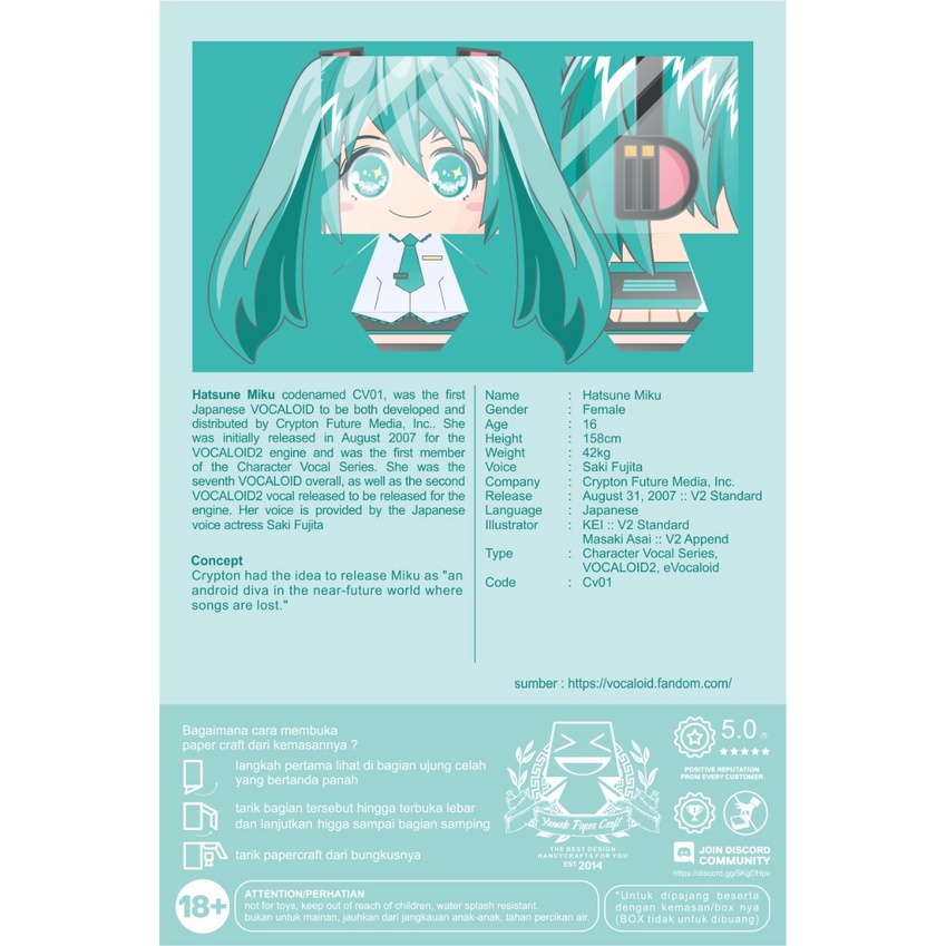 Jual Action Figure Paper Craft Edisi Hatsune Miku | Shopee Indonesia