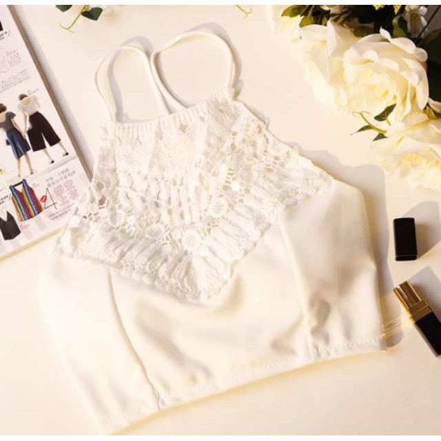Knit Lace Top 6418# IRO IN Crop Cewek Crop Import Korea