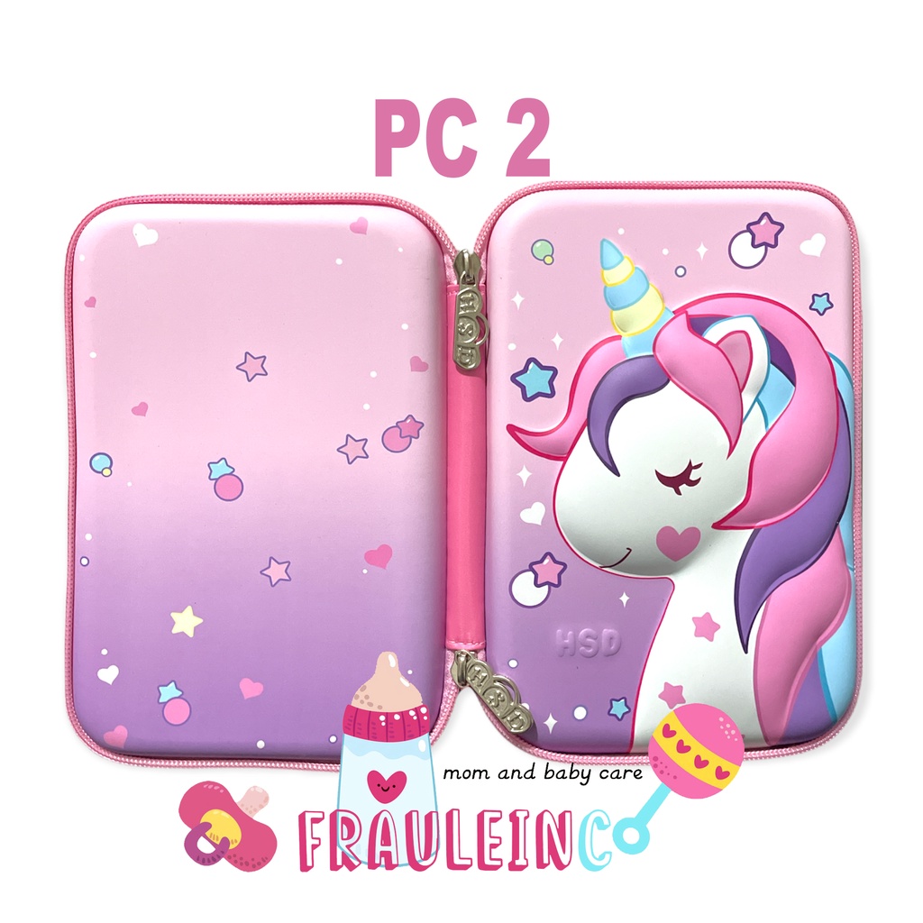 *FRAULEINCO* GROSIR Pencil Case / kotak pensil EMBOSS 6D Unicorn, Lol, Frozen, Batman, Spiderman-PC 2