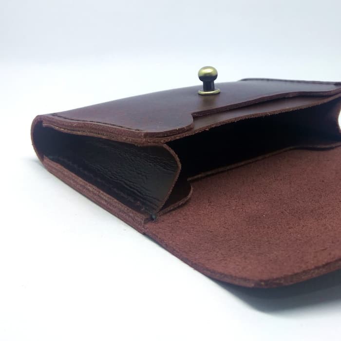 dompet kartu muat banyak model amplop simpel warna coklat - PHWL245