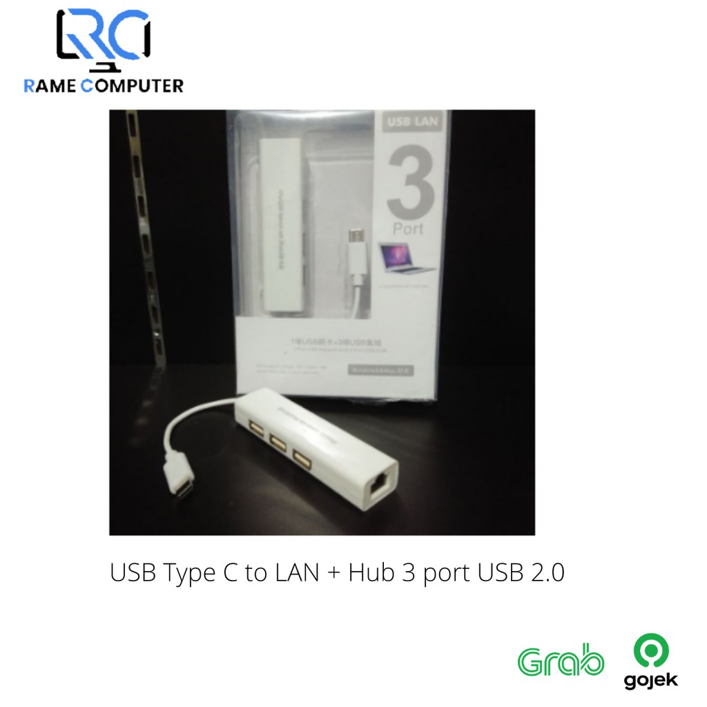 CONVERTER USB TYPE-C TO USB Hub 3 Port with LAN Ethernet