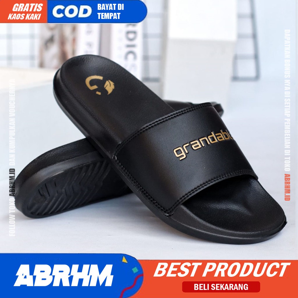 ABRHM x SHIRO Sandal Slide Pria Sandal Slop Pria Kulit Pu Sendal Selop Cowok / Cowo Kekinian