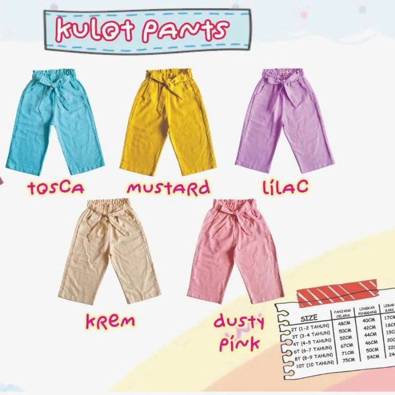 KULOT PANTS BY SPARKLE KIDS/JUNIOR