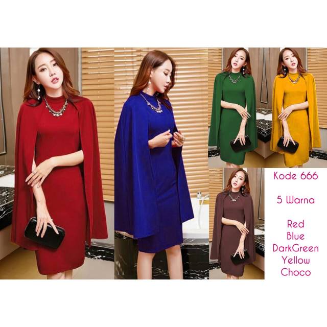 DRESS WANITA CAPE BAHAN SCUBA TEBAL IMPORT ECL